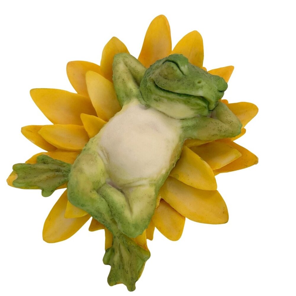 Aynsley MasterCraft Hand Painted Frog Yellow Water Lily Flower UK England VTG - Picture 12 of 12